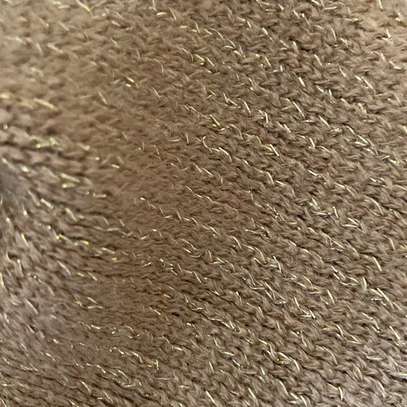 Cejon leopard print knit scarf glam sparkly gold brown resortwear quiet luxury - Picture 4 of 11